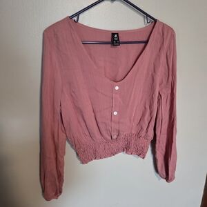 Chic Mauve Button-Down Blouse